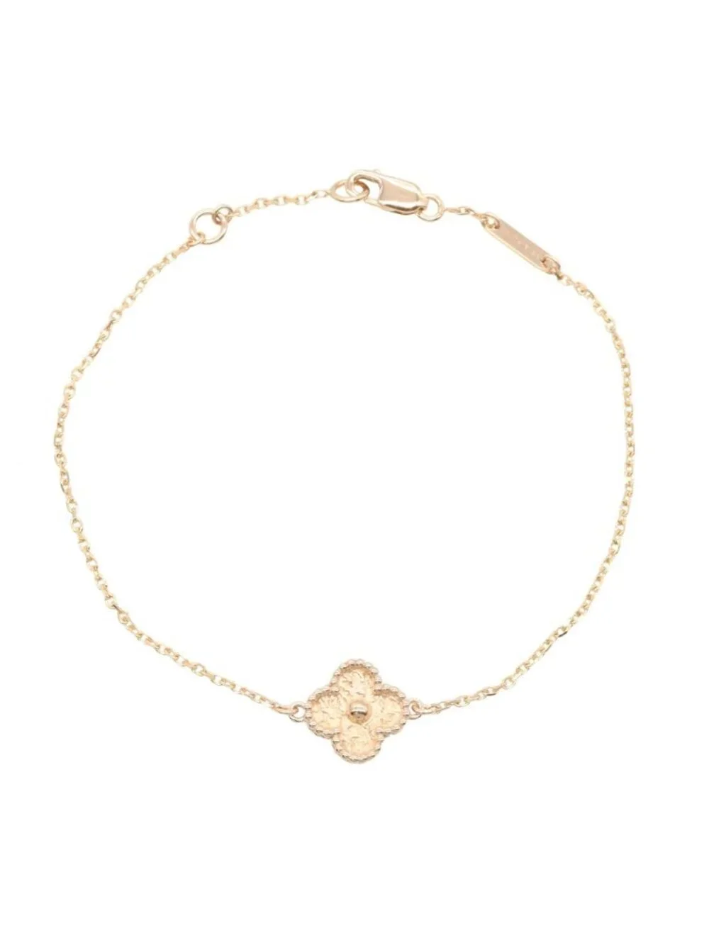 Van Cleef & Arpels Vintage Alhambra Bra 15 16.5 18k Pink Gold Bracelet